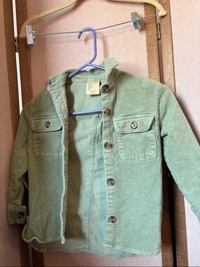 Kids Thereabouts Green Corduroy Button-Up Shacket xxs 4/5